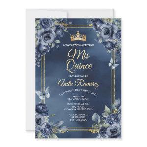 Mexican Navy Blue Roses 16th Birthday Quinceañera