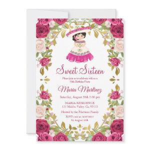 Mexican Pink Roses Flowers Sweet 16 Birthday