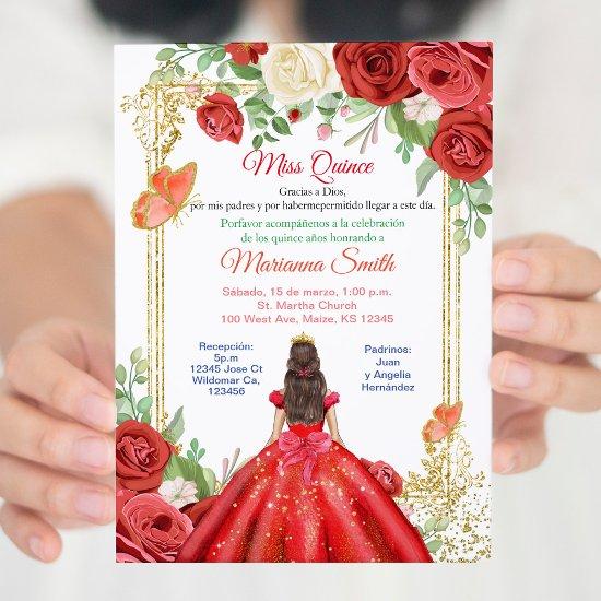 Mexican Red Roses  Butterfly Princess Quinceanera