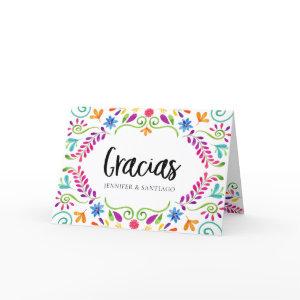 Mexican Themed Photo Wedding Gracias Card
