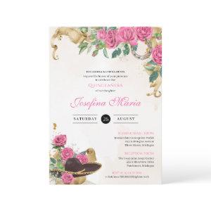 Mexicana Mariachi Charra Pink Rose Quinceanera
