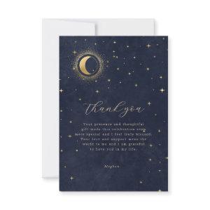 Midnight Blue Celestial Quinceanera Thank You Card