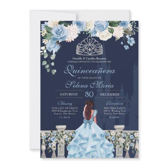 Midnight Blue Cinderella Princess Quinceañera