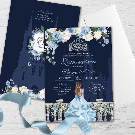 Midnight Blue Cinderella Princess Quinceañera