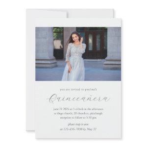Minimal Blue 15 Years Birthday Quinceañera Photo