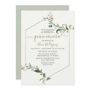 Minimal Elegant Greenery Floral Quinceañera