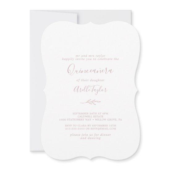 Minimal Leaf | Blush Pink Quinceañera