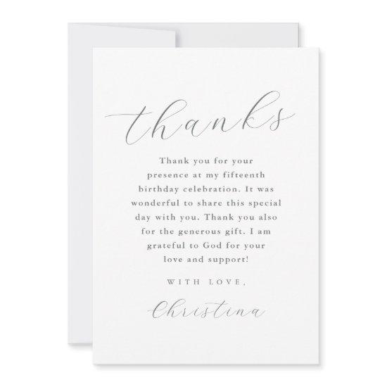 Minimal Quinceanera Thank You Script