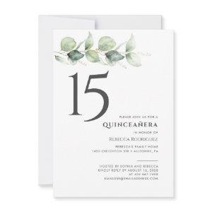 Minimalist 15th Birthday Eucalyptus Quinceanera
