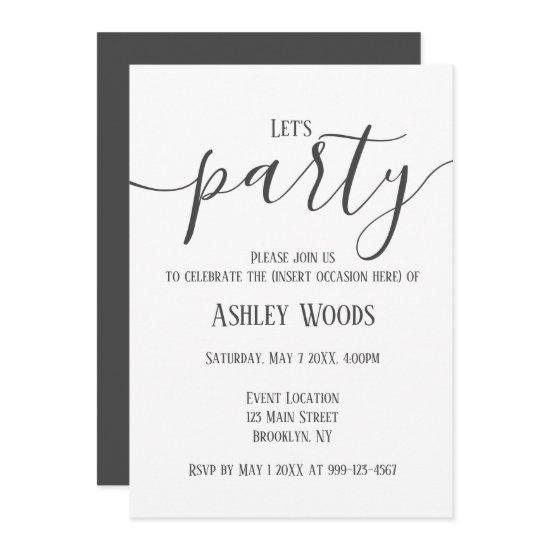 Minimalist Any Occasion Party Celebration