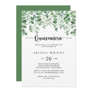 Minimalist Calligraphy Eucalyptus Quinceañera