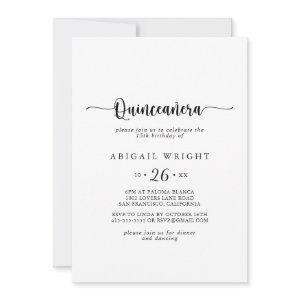 Minimalist Calligraphy Quinceañera