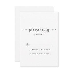 Minimalist Calligraphy Silver RSVP