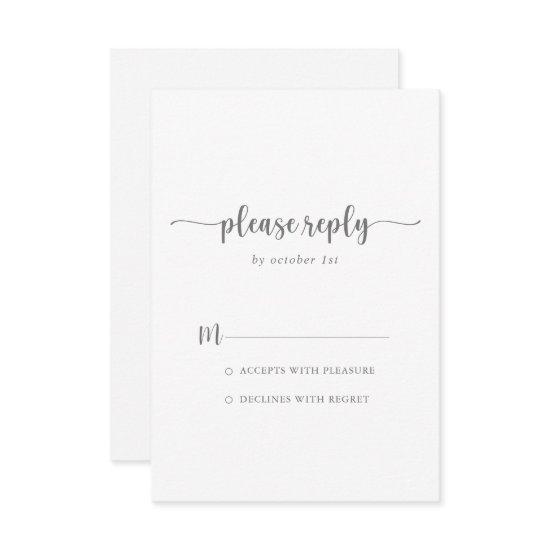 Minimalist Calligraphy Silver RSVP