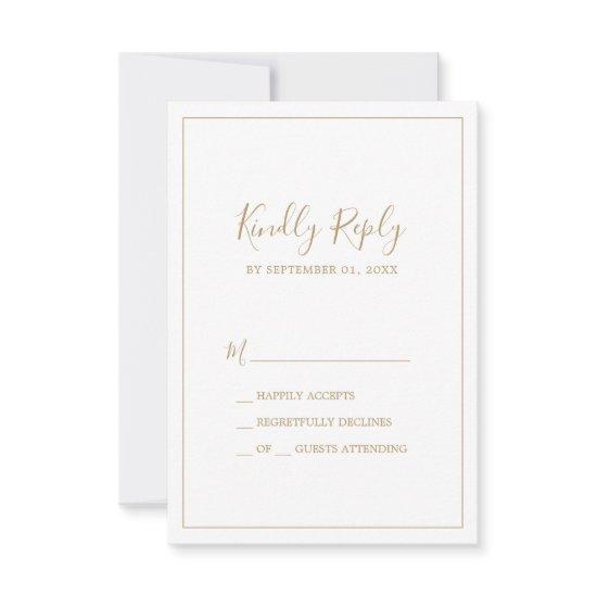 Minimalist Gold Simple RSVP Card