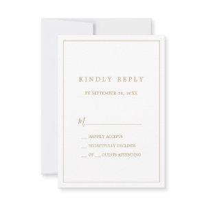 Minimalist Gold Typography Simple RSVP Card