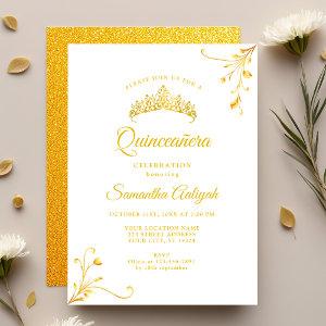 Minimalist Modern Golden Quinceanera