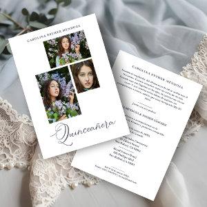 Minimalist Quinceañera Spanish 3 Photos Collage