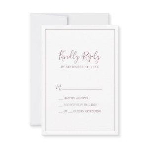 Minimalist Rose Gold Simple RSVP Card