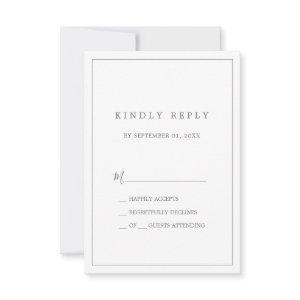 Minimalist Silver Typography Simple RSVP Card