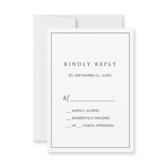 Minimalist Typography Simple RSVP Card