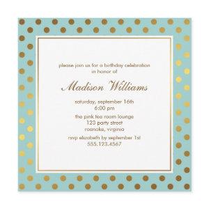 Mint Faux Gold Foil Polka Dots Pattern