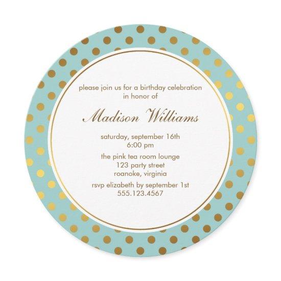 Mint Faux Gold Foil Polka Dots Pattern