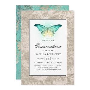 Mint Green and Pearl Damask Quinceañera
