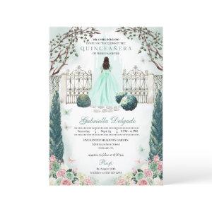 Mint Green Blush Enchanted Garden Quinceanera