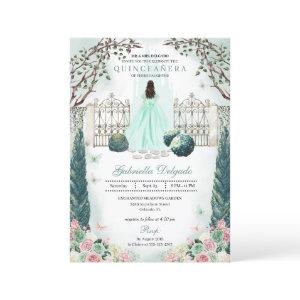 Mint Green Blush Enchanted Garden Quinceanera