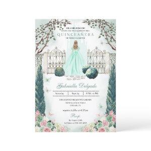 Mint Green Blush Enchanted Garden Quinceanera