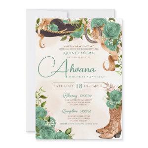 Mint Green Charra Quinceanera Western Sage Rose