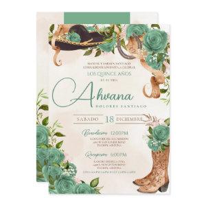 Mint Green Charra Quinceañera Western Sage Rose