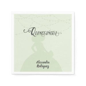 Mint Green Charro Silhouette Quinceanera Napkins