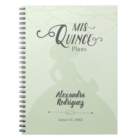 Mint Green Charro Silhouette Quinceanera Notebook