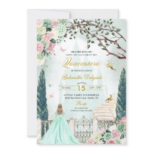 Mint Green Fairytale Enchanted Garden Quinceanera