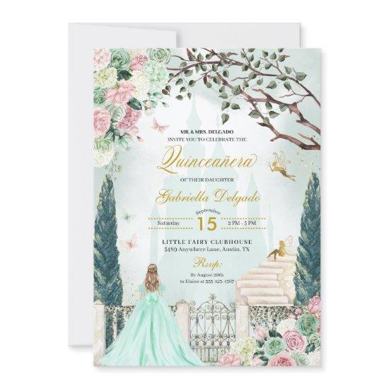 Mint Green Fairytale Enchanted Garden Quinceanera