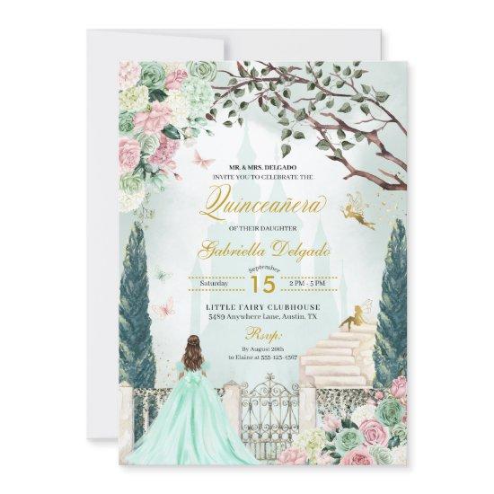 Mint Green Fairytale Enchanted Garden Quinceanera
