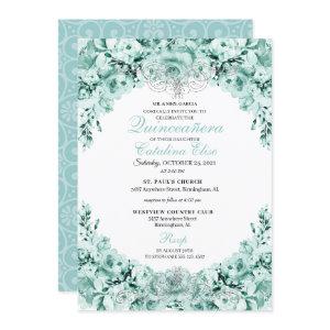 Mint Green Floral Quinceanera Birthday
