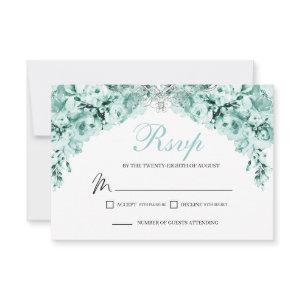 Mint Green Floral RSVP Enclosure Card