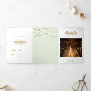 Mint Green Photo Quinceanera Tri-Fold
