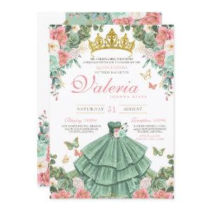 Mint Green Pink Rose Butterfly Princess Quince