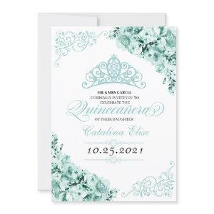 Mint Green Princess Crown Quinceanera Birthday
