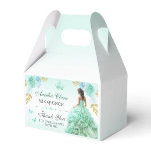 Mint Green Princess Dress Quinceañera Birthday Favor Boxes