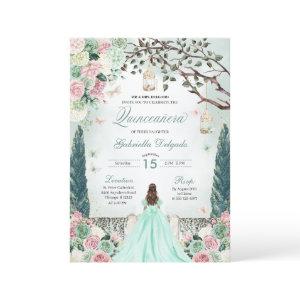 Mint Green Princess Enchanted Garden Quinceanera