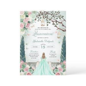 Mint Green Princess Enchanted Garden Quinceanera