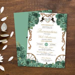 Mint Green Sage Rose Charro Western Quinceanera