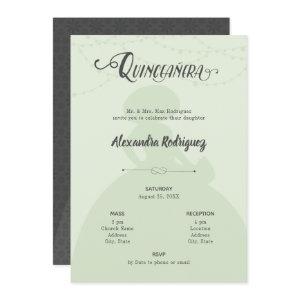 Mint Green & Steel Charro Silhouette Quinceanera