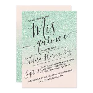 Mint Pink Faux Sparkly Glitter Ombre Quinceañera
