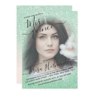 Mint Pink Sparkly Glitter Photo Quinceañera